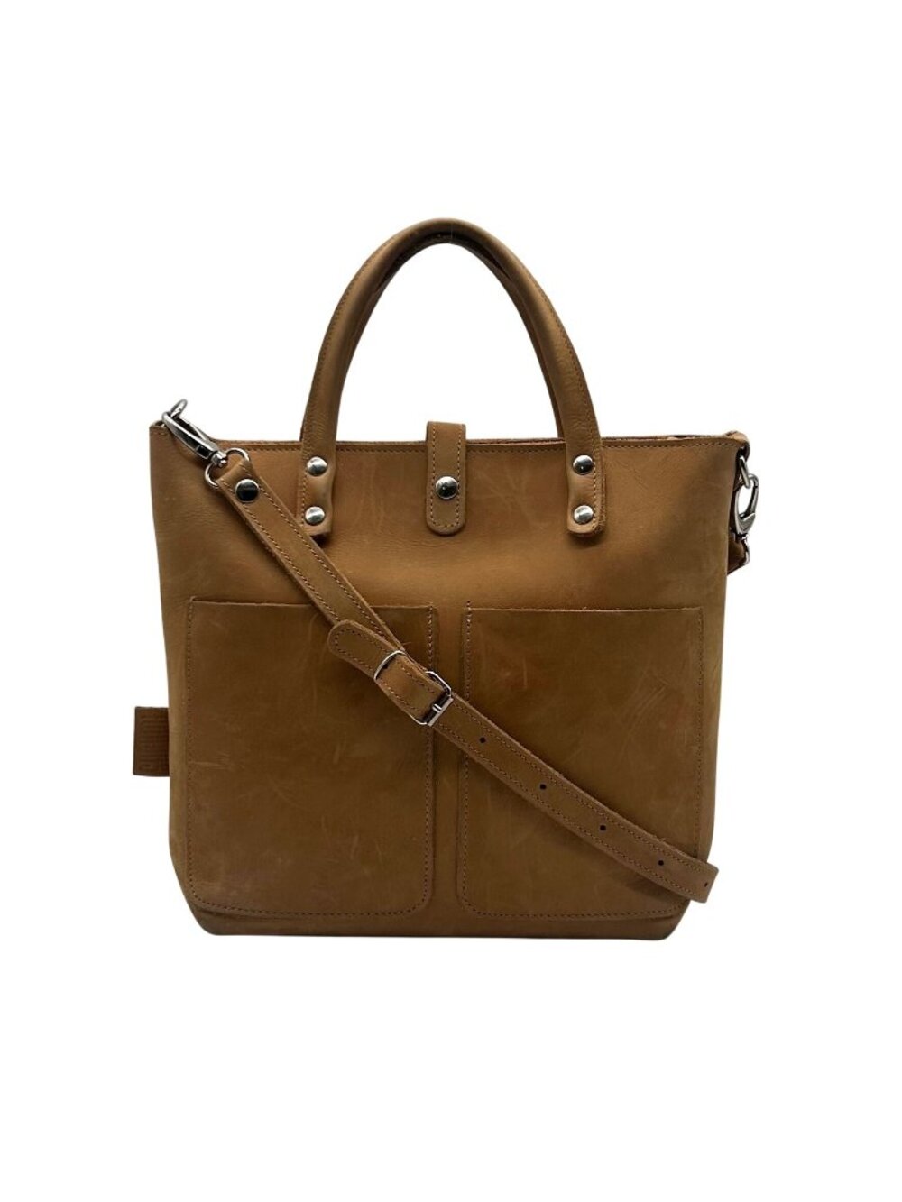 Sanumi Camel Leather Tote Bag